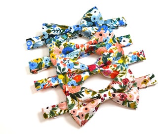 Petit Garden party Floral bow tie For Boy Men Toddler Baby Cat and Dog Wedding Birthday Family Photo Bow Tie Gift for him Father and Son