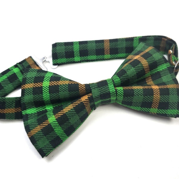 Clover bow tie/St. Patrick's Day/Green Plaid/St. Patrick's Day/Irish bow tie/Shamrock/For Men/Kids/Children/Baby's