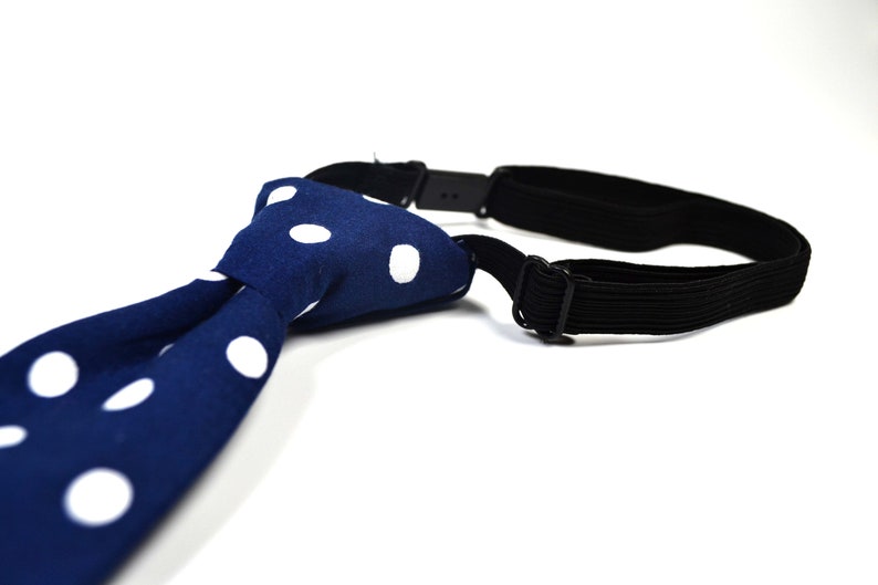 Navy with White Big dotted Pre-Tied Neck tie Boys Neck TieKids NecktieBaby necktiefor WeddingPre-Tied Neck TieNavy tie