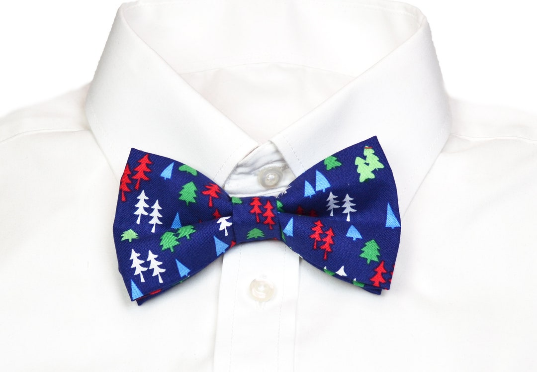 Christmas Tree Bow Tie/navy/red Bow Tie Boys Bow Tie/christmas Bowtie