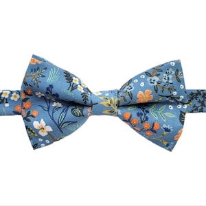 Wildwood blue Metallic Bow Tie/For Kids/Adult/Men/Groomsmen/Children/Baby&#39;s/Flower/Floral/Wedding/Gift for him/Rifle Paper Co