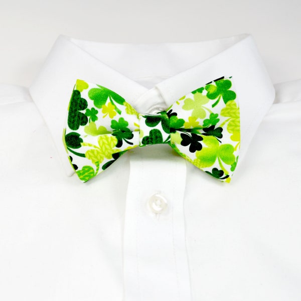 Clover bow tie St. Patrick's Day Irish bow tie Shamrock bowtie For Men Kids clover bowtie Green lucky clover handmade gift fathers day