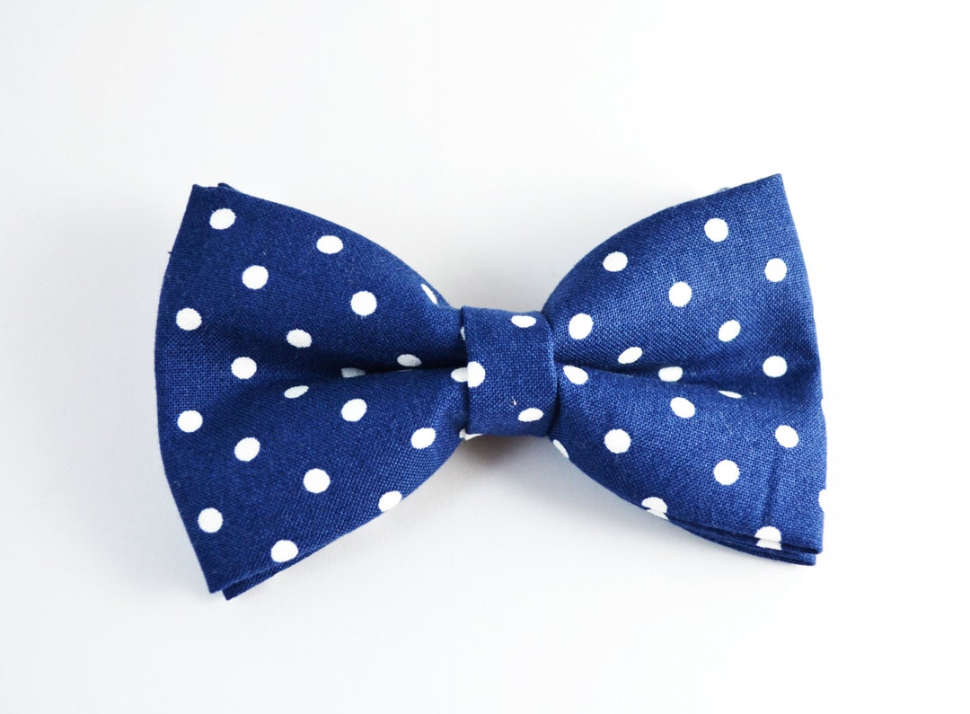Navy With White Dot Bow Tie, Boy Bow Tie, Baby Bow Tie, Adult Bow Tie ...