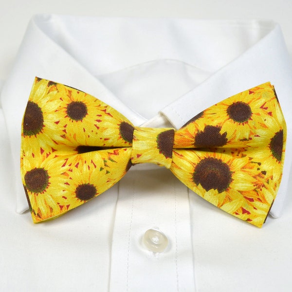Floral BowTie/Sunflower Bow tie/Men's BowTie/Boy's BowTie/Wedding BowTie/Groomsmen tie/Floral Tie/Dog Bowtie/Gift For Him