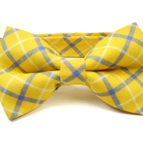 Yellow Plaid bow tie For Men/Boys/Children/Kids/Girl/Dog/Groomsmen/Baby's/Father's Day/Hairbow/Wedding/Gift For Him