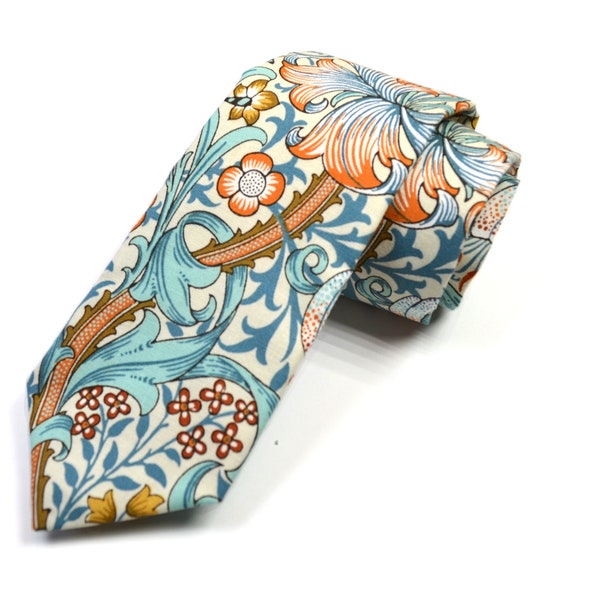 Floral Tie Golden Lily Floral Tie Men's Tie Wedding Tie Youth Tie Kid's Tie Baby's Tie Ringbearer Groomsmen Gift For him Father and Son