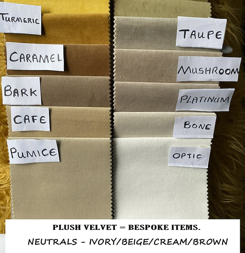 Neutral Made to Measure Velvet Curtains FABRIC SAMPLE. Living Room ...