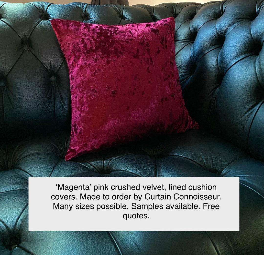 Pink crushed velvet cushion covers discount