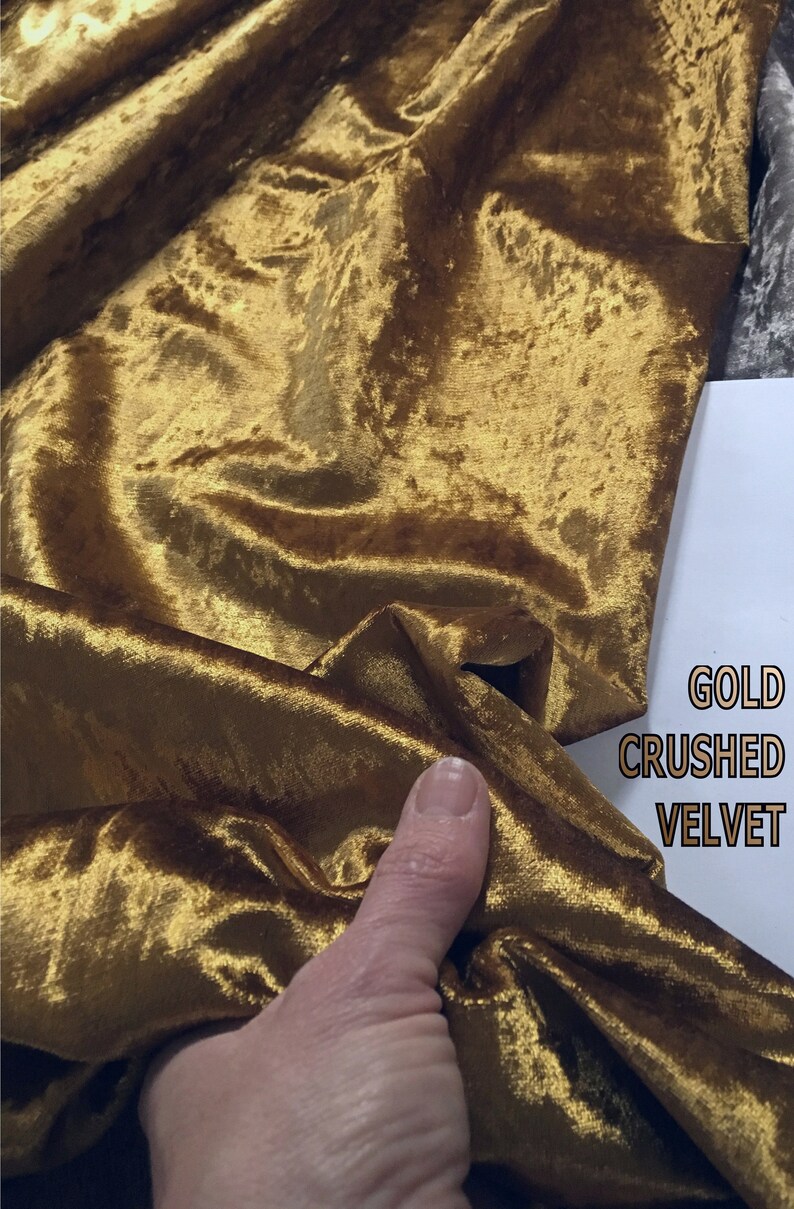 GOLD CRUSHED VELVET Bedspread Runner Throw or Cushion Cover Etsy UK