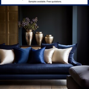 DARK BLUE SILK cushion cover. Made to order. Large & small. Blue Throw pillow, silk pillowcase,navy sofa cushions,bedroom accent,Luxury sham