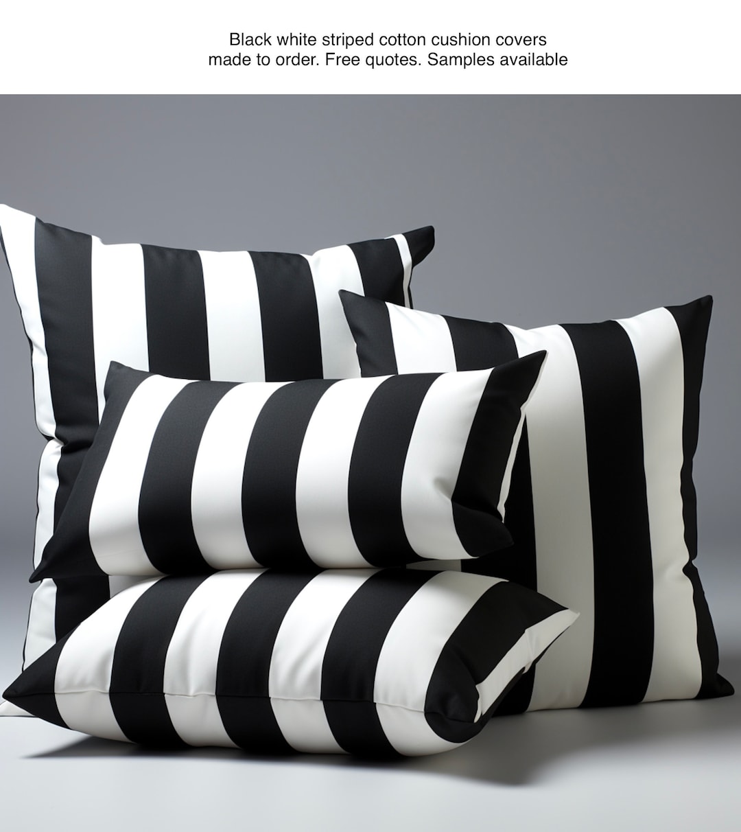 Leaveland White & Black Stripe Cotton Linen Throw Pillow Covers | Set Of 2, 12x20 Inch Square Cushion Slipcovers