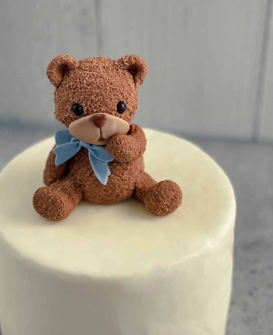 Fondant Bear Cake Topper Teddy Bear Cake Decorations Baby Shower or ...