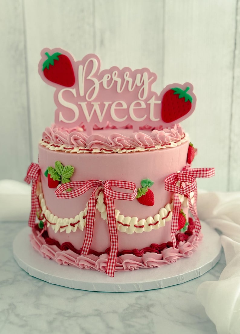 Strawberry Cake Decorating Kit Berry 1st Birthday Berry Sweet Cake ...