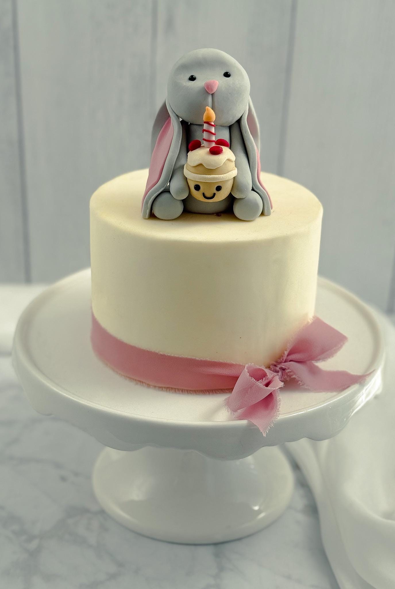 Jellycat Inspired Rabbit Edible Fondant Cake Topper Bunny Cake ...