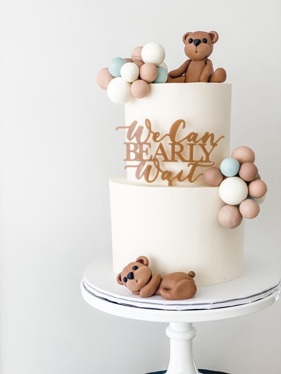 Bear Theme Party Decor JeVenis Baby Animals Train Cake Topper - Blue ...