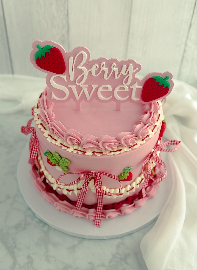 Strawberry Cake Decorating Kit Berry 1st Birthday Berry Sweet Cake ...