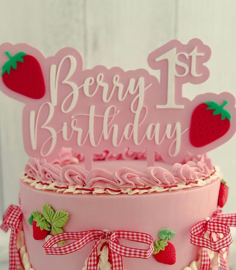 Strawberry Cake Decorating Kit Berry 1st Birthday Berry Sweet Cake ...