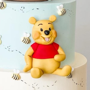 Winnie the Pooh inspired custom bear happy birthday or baby shower cake topper