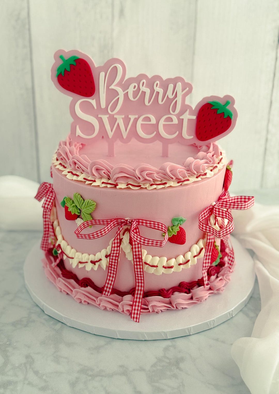 Strawberry Cake Decorating Kit Berry 1st Birthday Berry Sweet Cake ...