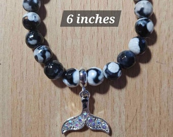 Orca Whale Tail Crystal Bracelet