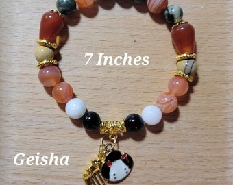 Geisha / Maiko Crystal Charm Bracelet
