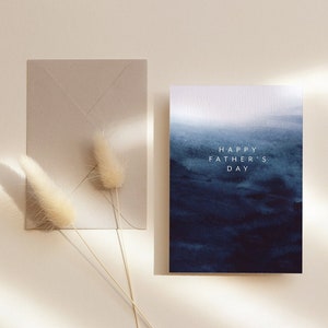 Happy Father's Day kaart, Vaderdag kaart UK, Kaarten voor Vaders, Aquarel kaart, Minimale Vaderdag