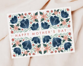 Mothers Day card, Floral Mother's Day card, Cards for Mums, Happy Mother's Day Card, Floral Card