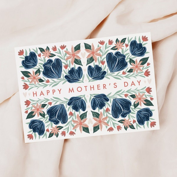 Mothers Day card, Floral Mother's Day card, Cards for Mums, Happy Mother's Day Card, Floral Card