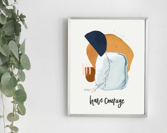 Have Courage Abstract Print - Hand Lettered Print - Inspirational Prints - Inspirational Gift Ideas