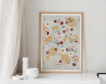 Floral wall art print - Boho wall art - Flower bath wall art - Whimsical Home Decor - Whimsical wall art - Floral print - Home Decor