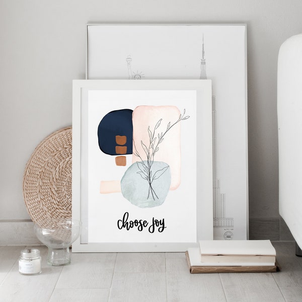 Choose Joy Abstract Print - Hand Lettered Print - Inspirational Prints - Inspirational Gift Ideas