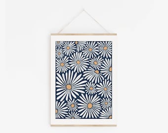 Abstract daisy print - Floral wall art - Flower art print - Matisse inspired wall art