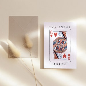 You total queen Karte, Freundschaftskarte, Galentines Karte, Königin der Herzen, Fun Freundschaftskarten, Just weil Karten