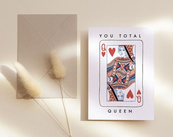 Você é uma carta de rainha total, carta de amizade, carta de Galentines, rainha de copas, cartas de amizade divertidas, cartas só porque