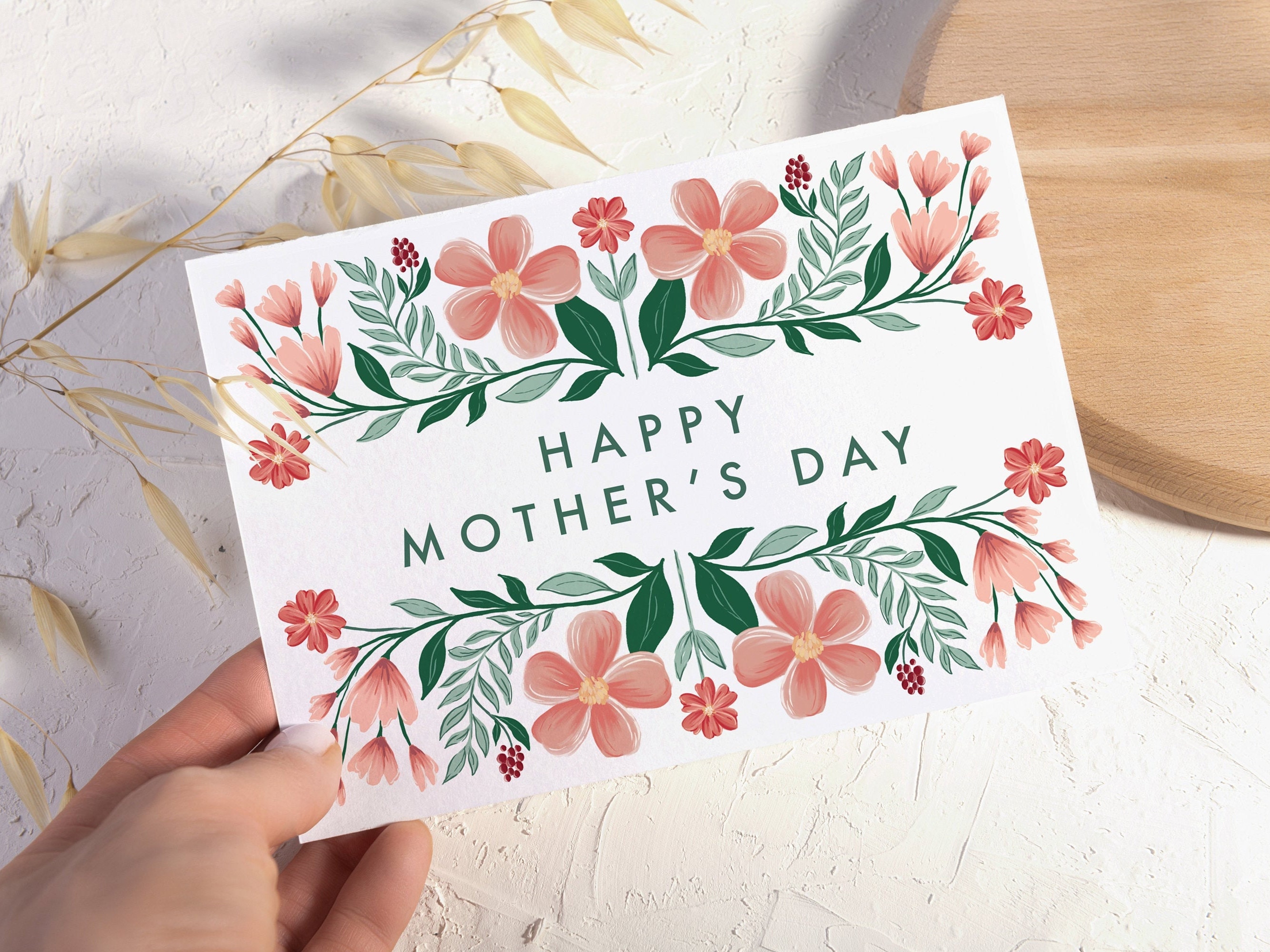Floral Mother's Day card, Happy Mother's Day Card, Floral Card, Love you Mum card