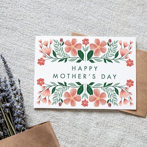 Floral Mother's Day card, Happy Mother's Day Card, Floral Card, Love you Mum card image 2