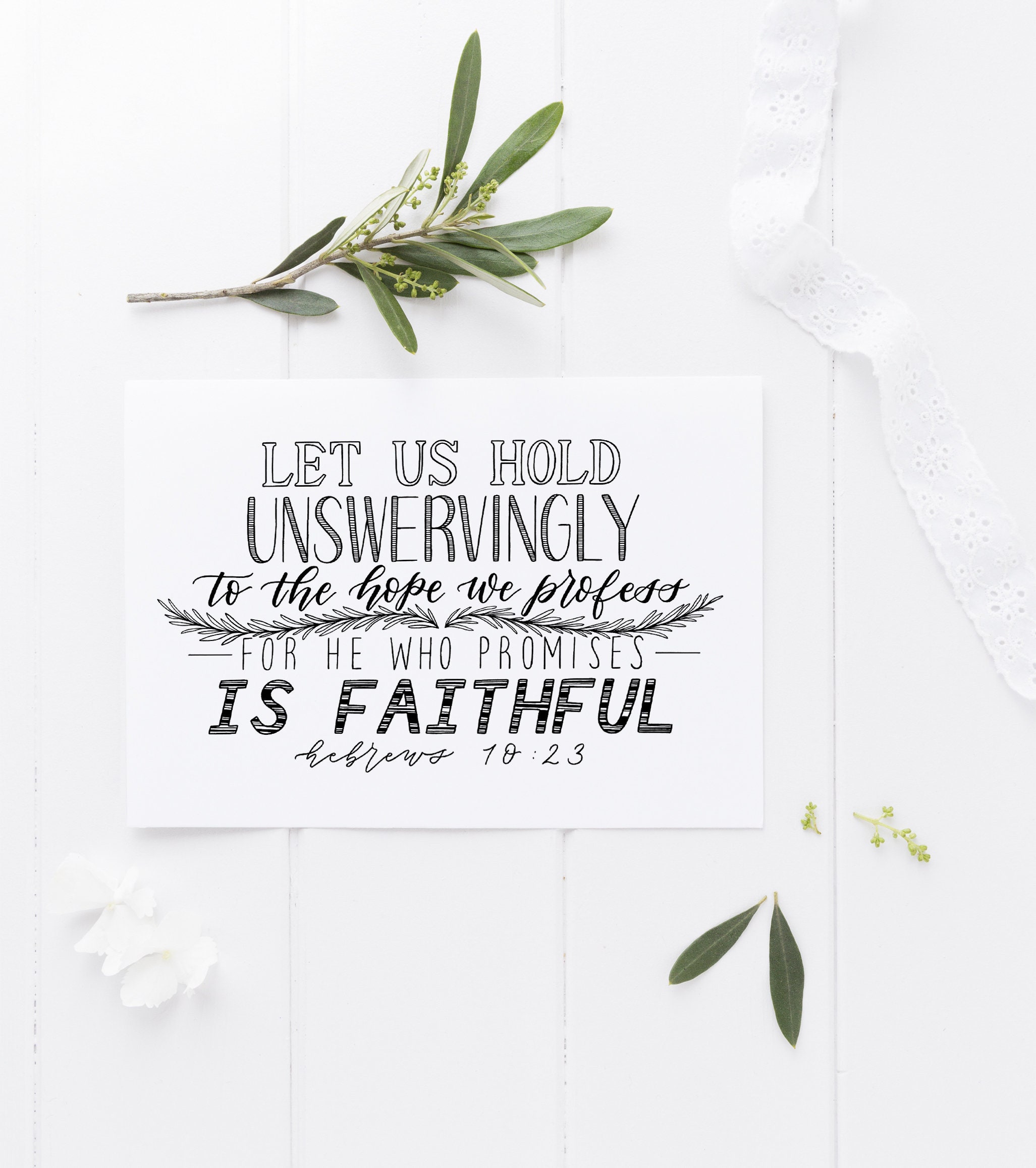 Hebrews 10:23 Print Let Us Hold Unswervingly to the Hope We | Etsy