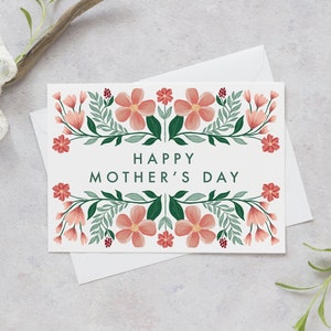 Floral Mother's Day card, Happy Mother's Day Card, Floral Card, Love you Mum card image 8