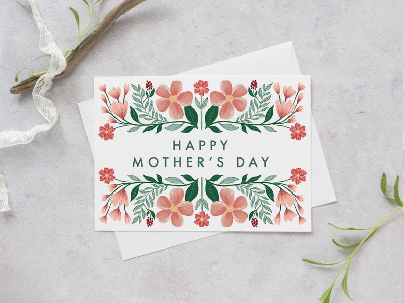 Floral Mother's Day card, Happy Mother's Day Card, Floral Card, Love you Mum card image 8