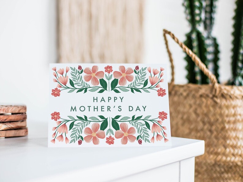 Floral Mother's Day card, Happy Mother's Day Card, Floral Card, Love you Mum card image 6