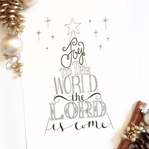 Joy to the World Christmas card multipack - Cartolina di Natale lettering disegnata a mano - Tipografia disegnata a mano - Tipo di Alice