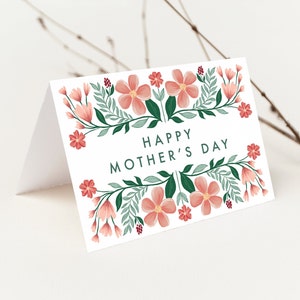 Floral Mother's Day card, Happy Mother's Day Card, Floral Card, Love you Mum card image 4