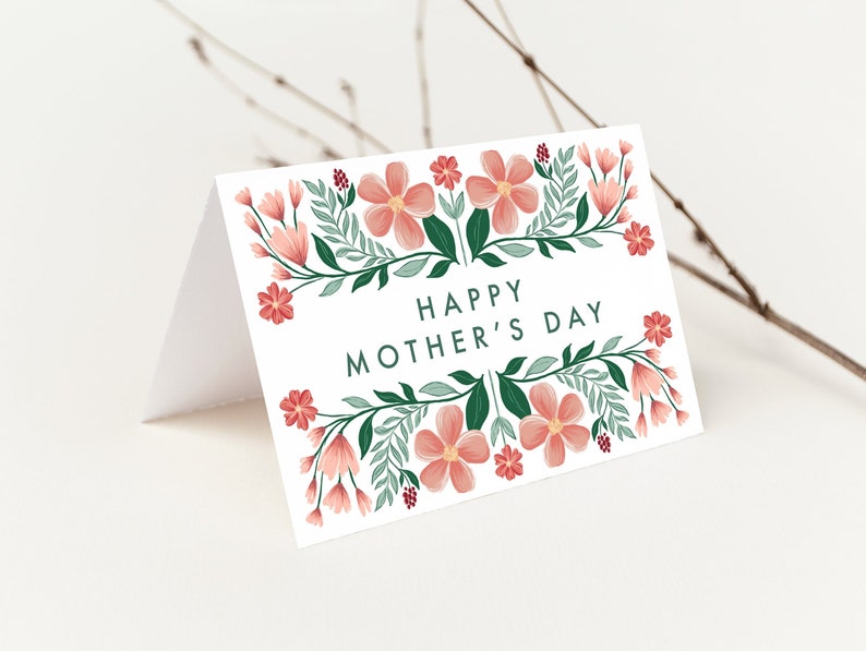 Floral Mother's Day card, Happy Mother's Day Card, Floral Card, Love you Mum card image 4