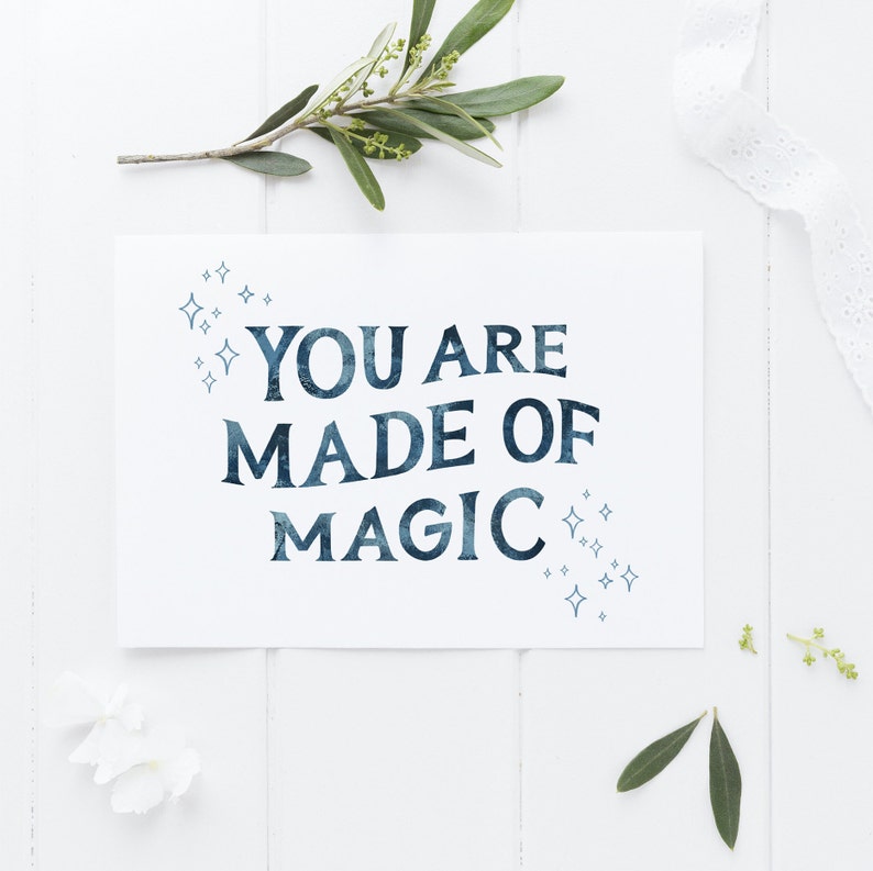 You are made of magic card, Friendship card, Just because card, Whimsical card image 4