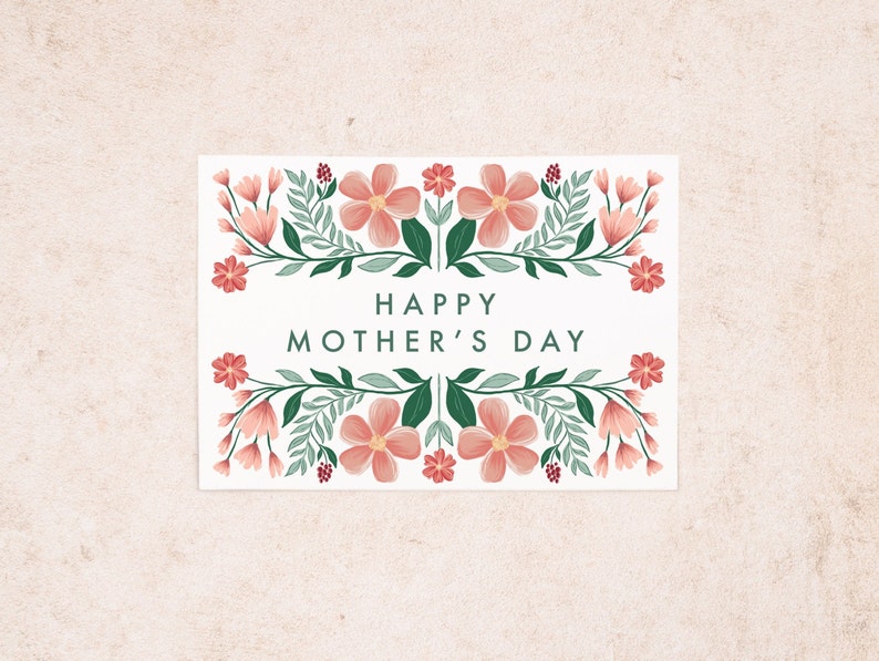 Floral Mother's Day card, Happy Mother's Day Card, Floral Card, Love you Mum card image 3