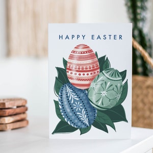 Tarjeta de Pascua feliz, tarjetas de Pascua, tarjetas de huevos de Pascua, tarjeta de patrón de huevos de Pascua, paquete de tarjetas de Pascua, tarjetas de Pascua del Reino Unido, decoración de Pascua