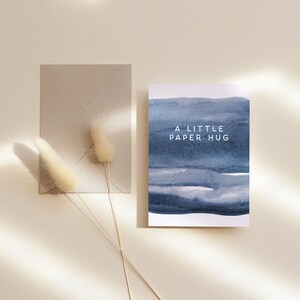 Carte de câlin en papier, carte Tu me manques, carte d'amitié, carte d'envoi d'amour, carte pensée à vous image 2