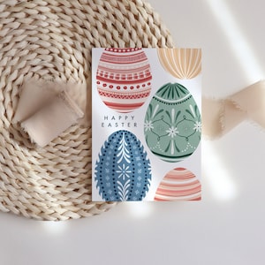 Cartão de feliz Páscoa, cartões de Páscoa, cartões de ovo de Páscoa, cartão padrão de ovo de Páscoa, pacote de cartões de Páscoa, cartões de Páscoa no Reino Unido, decoração de Páscoa