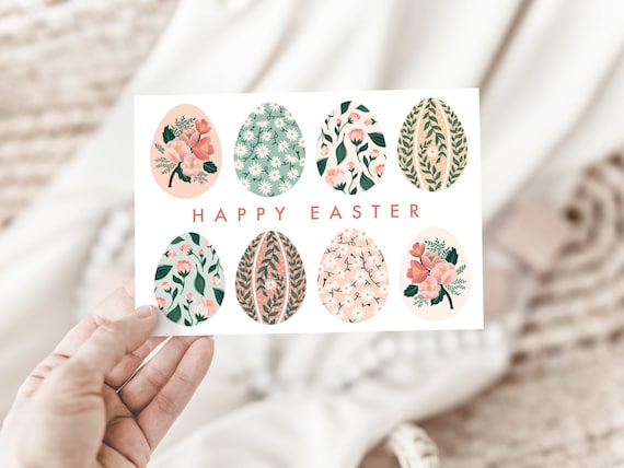 Floral Easter Egg Card: Happy Easter Greetings