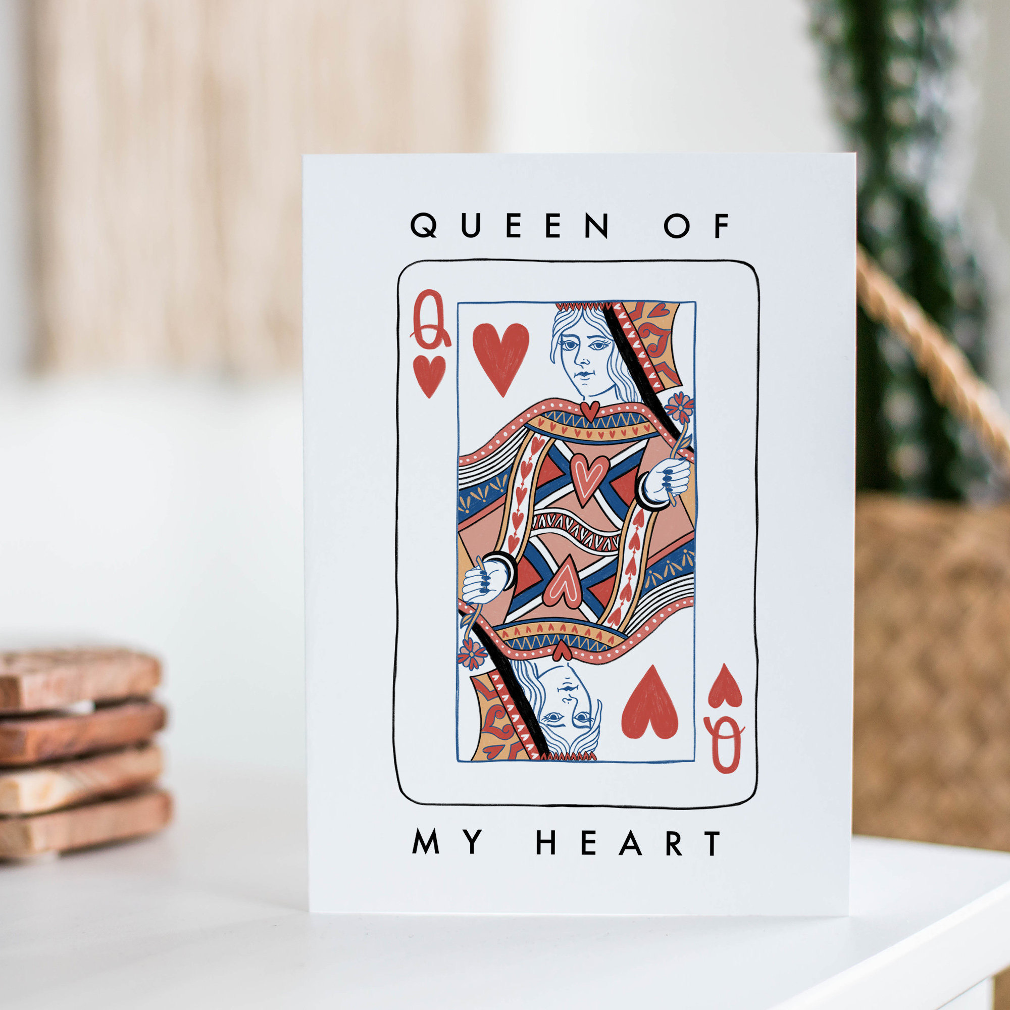 Queen of Hearts Card: Quirky Valentines Love Card for Her - Etsy